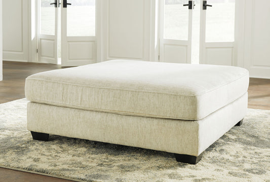 Rawcliffe - Oversized Accent Ottoman - Parchment