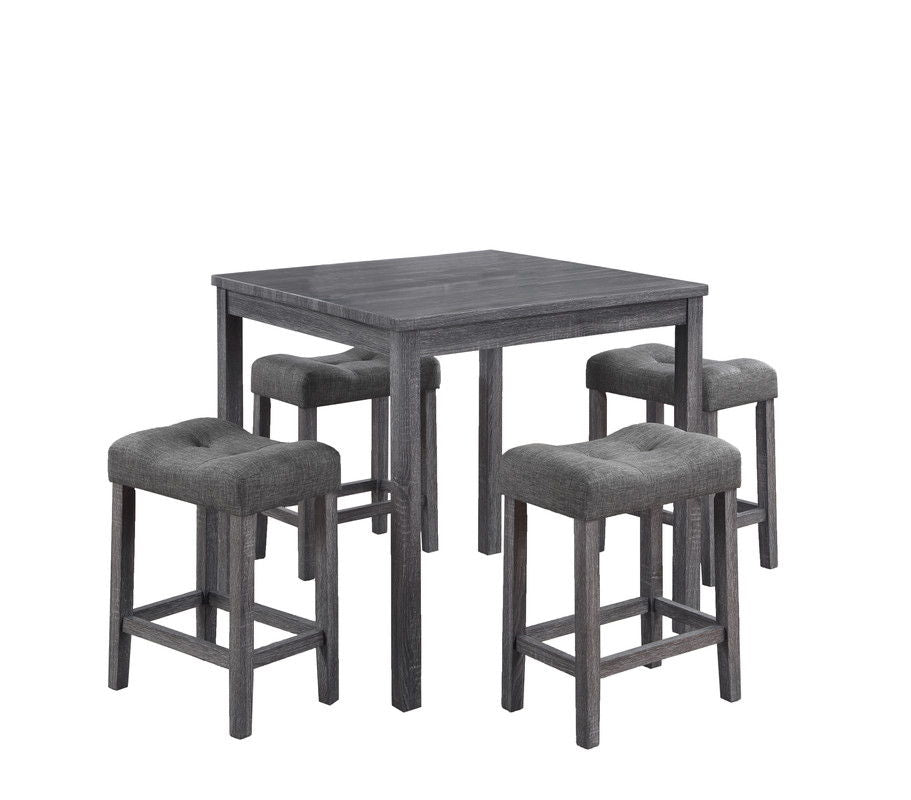 Lucian - Counter Height Pub Table With Tufted Stools