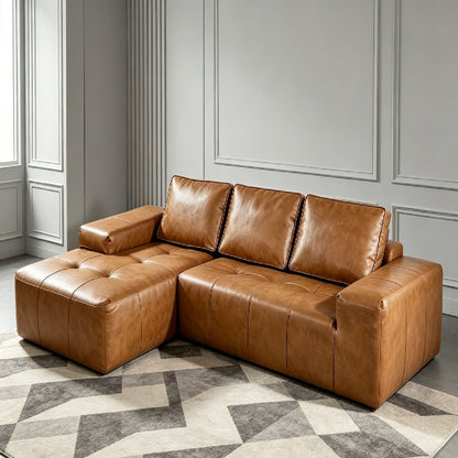 Boneless Modular Sofa For Living Room (Left) - Brown