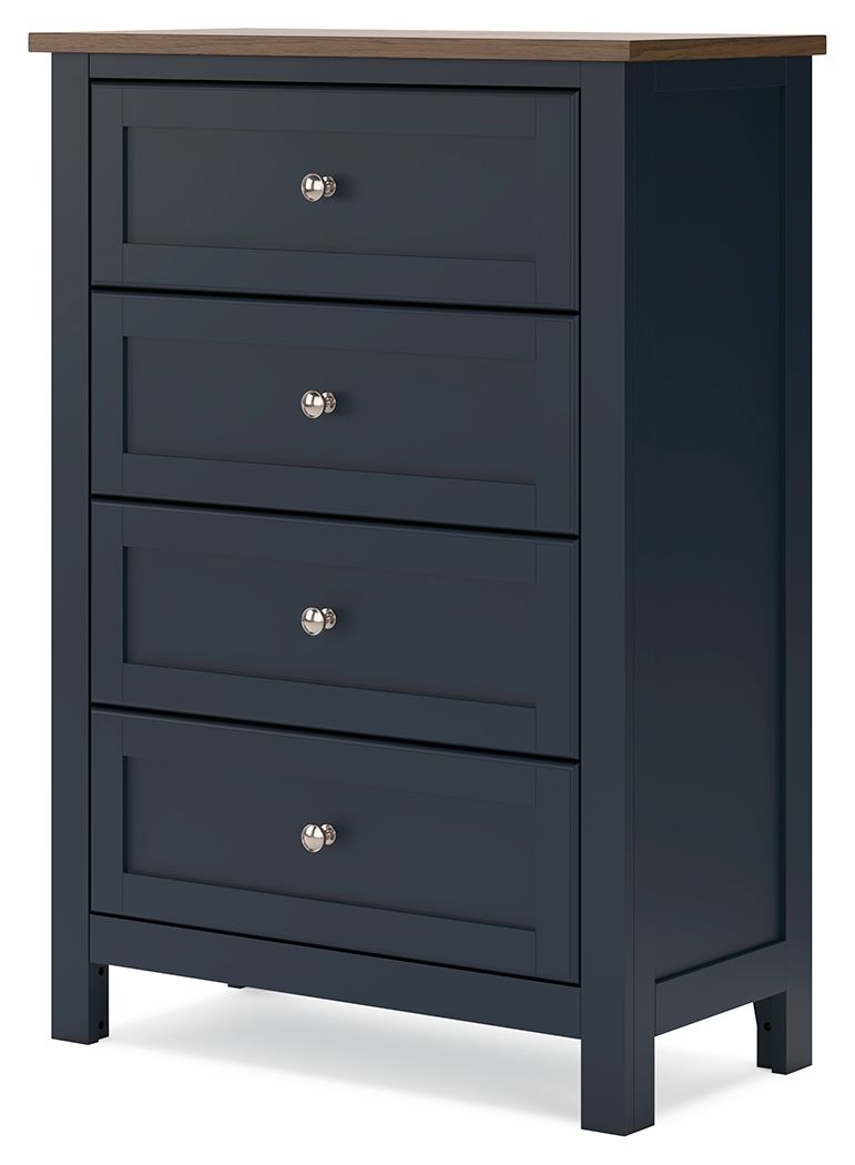 Landocken - Four Drawer Chest - Brown / Blue