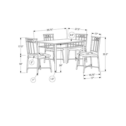 5 Pieces Dining Table Set, Small, Rectangular