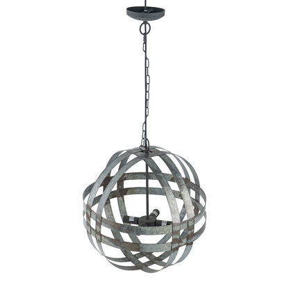 4 Light Galvanized Chandelier, Hanging Light Fixture With Adjustable Chain For Kitchen, Bulb Not Included - Gray