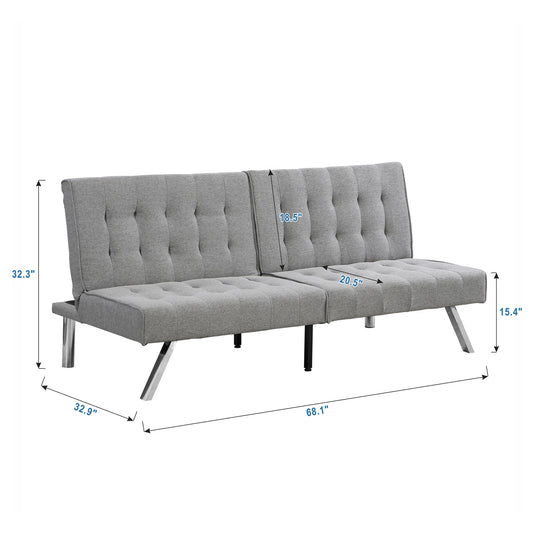 Comfortable Futon Sofa Bed - Gray
