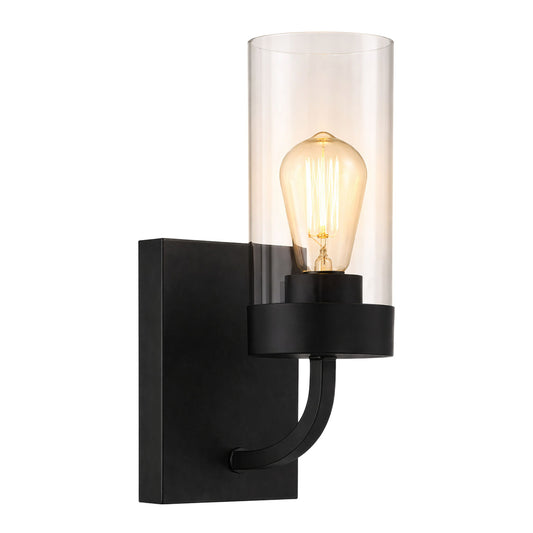 Zephyr - Single Light Sconce - Black / Clear