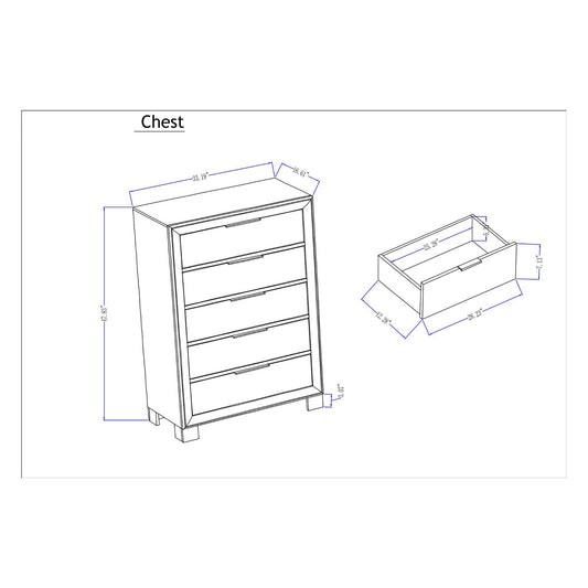 Callisie - Chest With 5 Drawers - Brown