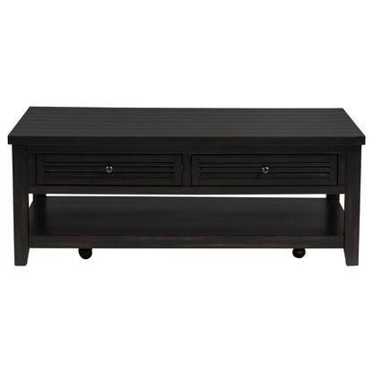 Sutter - 2 Drawer Rectangular Coffee Table - Dark Brown