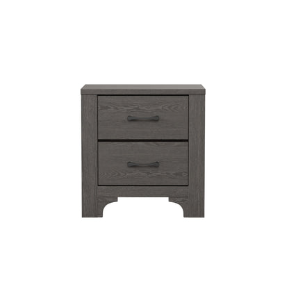 Modern 2 Drawer Nightstand - Brown - Wood