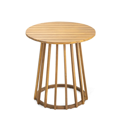 Outdoor Round Top Dining Table, Round Bistro Table - Teak