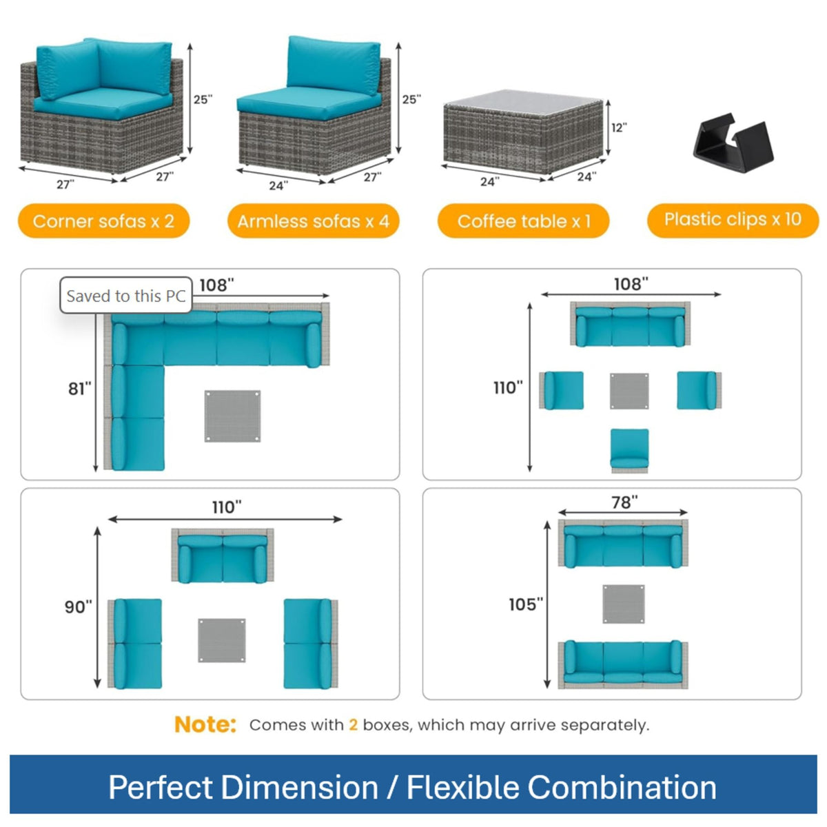 Modern Patio Set With Coffee Table