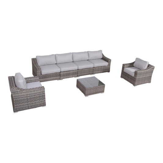 Outdoor Wicker Conversation Set With Cushions, All Weather