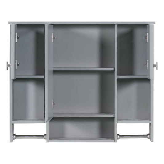 Wall Mounted Bathroom Storage Cabinet With Mirror, Medicine Cabinet With Towel Bar