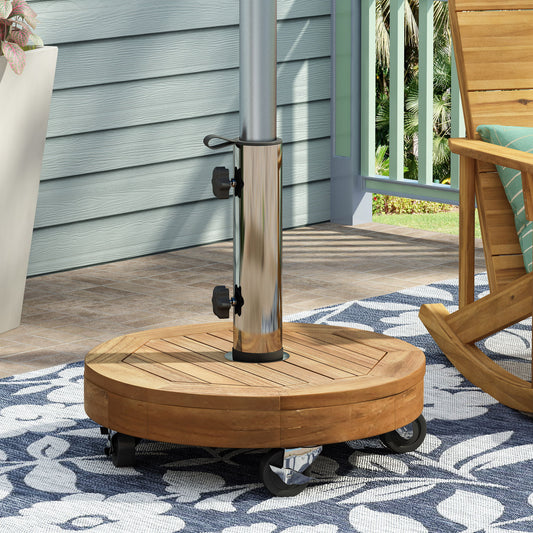Ralph - Round Umbrella Base - Teak