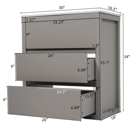 Freestanding Bathroom Vanity With Ceramic Sink, 2 Full Extension Drawers