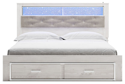 Altyra - King Upholstered Bookcase Bed With Storage - White