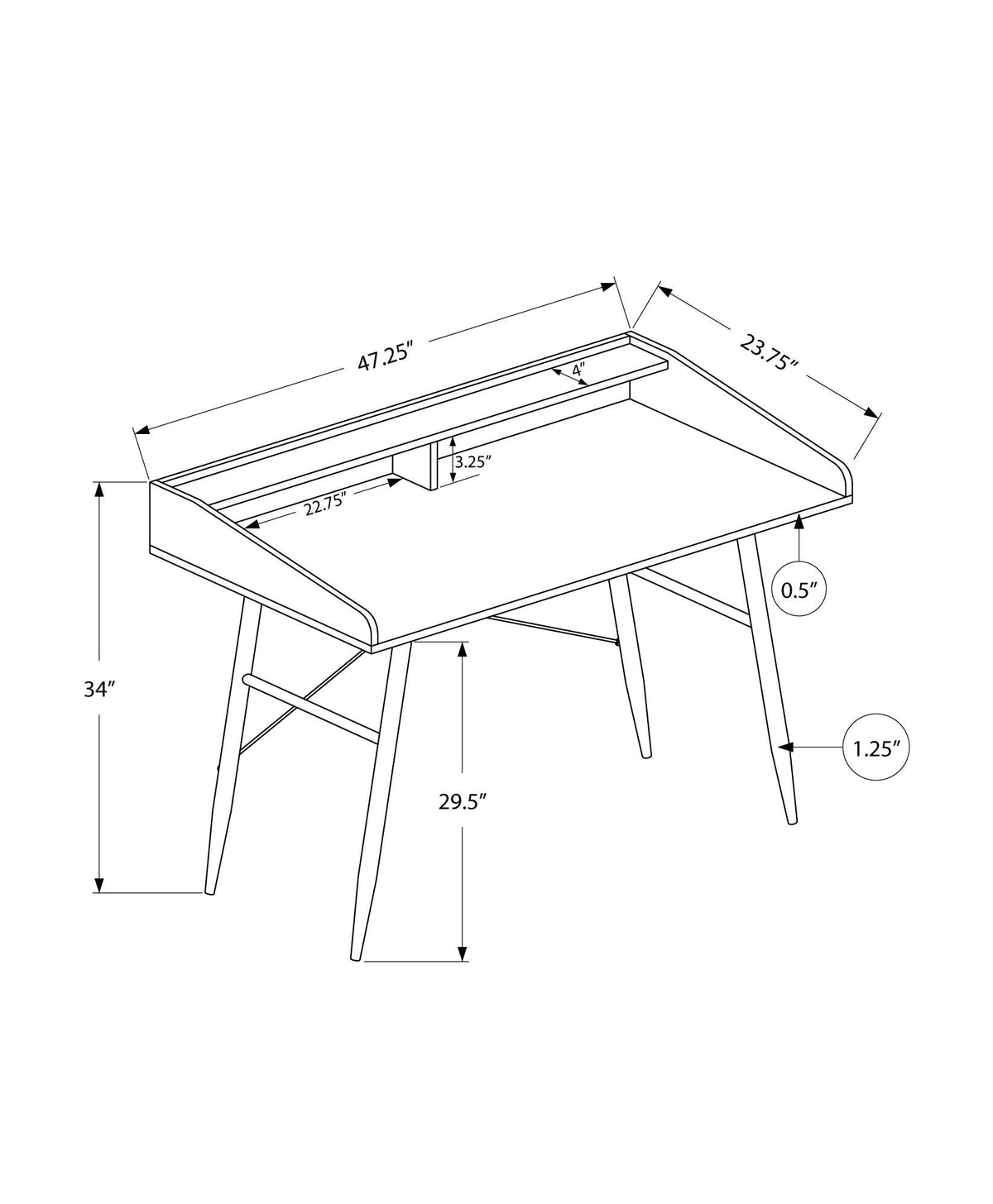 Computer Desk For Home Office, Laptop, Storage Shelves, Versatile Placement - White
