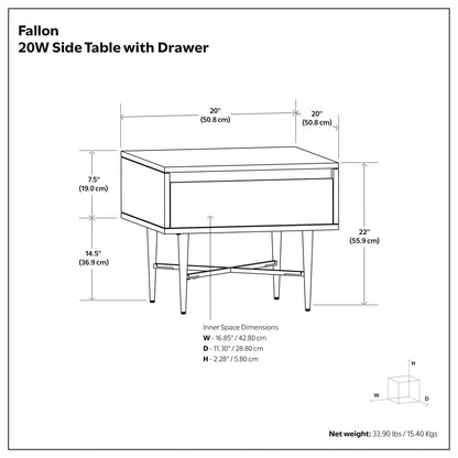 Fallon - End Table With Drawer - Natural