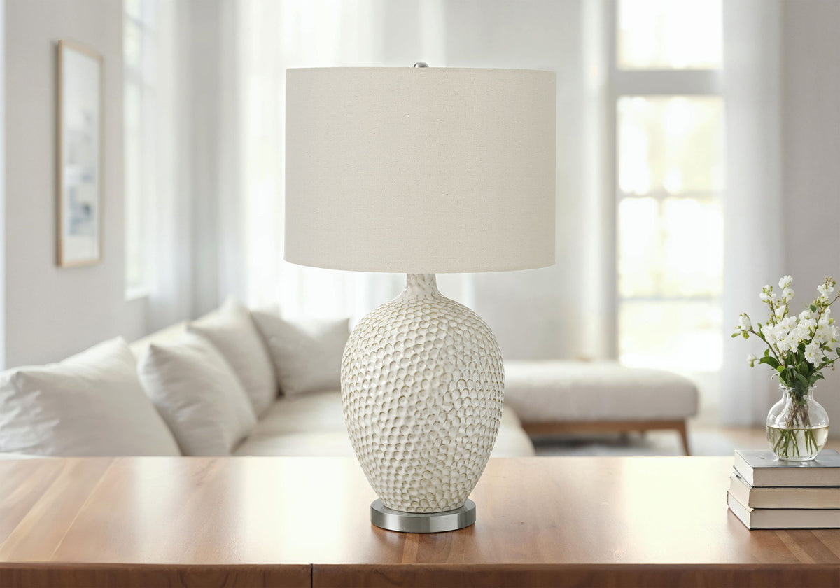 Lighting, Table Lamp, Ceramic, Contemporary - Cream