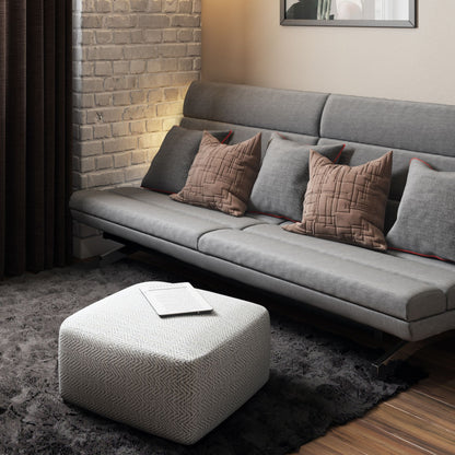 Nate - Square Pouf - Gray