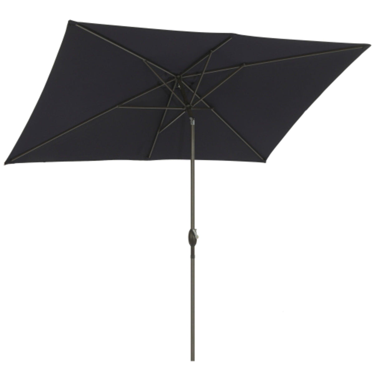 Rectangular Patio Umbrella With Crank Tilt, Polyester UV-Resistant Canopy