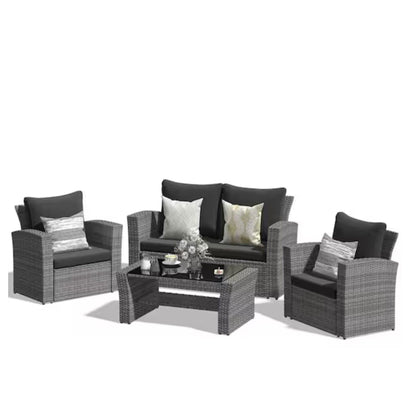 Modern Patio Set With Table And Cushions