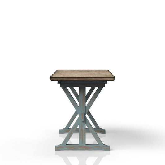 X Based Counter Height Dining Table - Aqua Blue