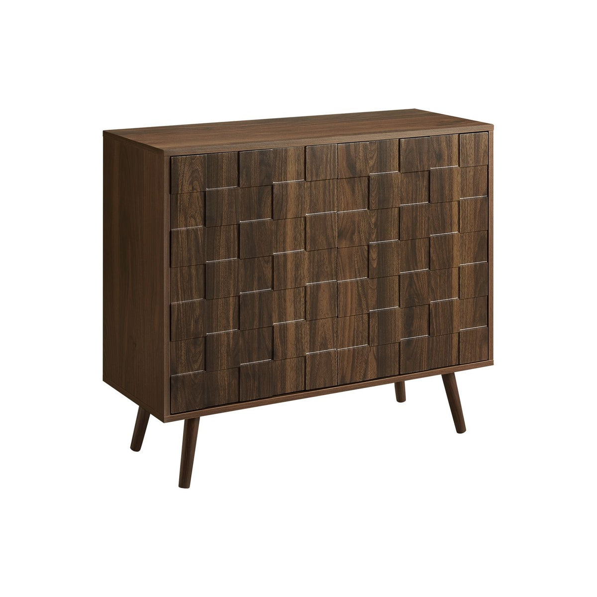 Accent Chest, Storage Cabinet With Adjustable Shelf - Walnut