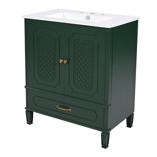 Bathroom Vanity With Sink, Soft Closing Door, Multi Functional Storage
