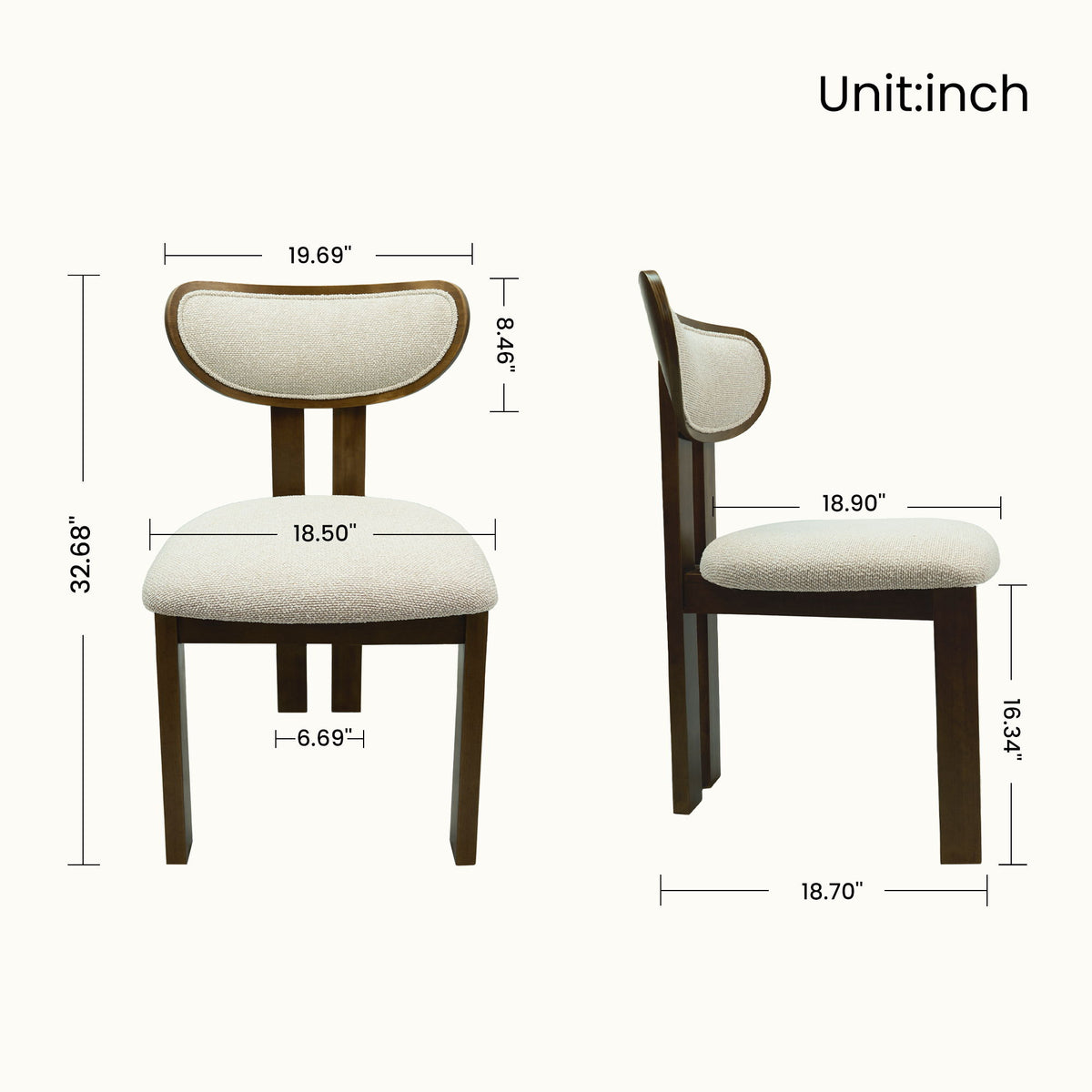 Retro Upholstered Dining Chair For Kitchens