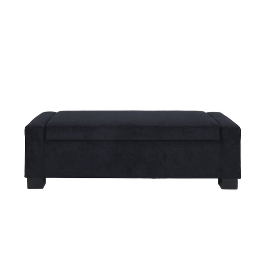 Textured Fabric Ottoman Bench With Hinged Lid