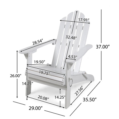 Aurascape - Outdoor Acacia Wood Foldable Adirondack Chair