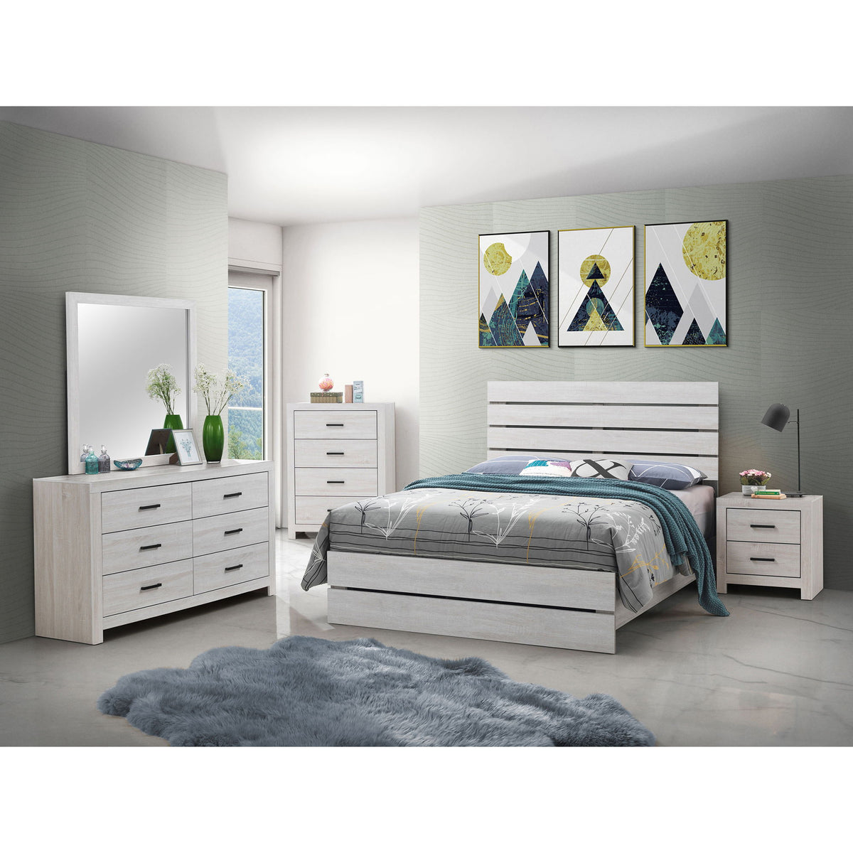Geary - Slatted Headboard Panel Bedroom Set