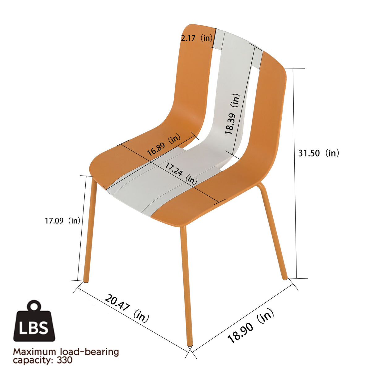 4 Piece Set Of Modern Striped Color- Blocking Single Chairs With Long Table