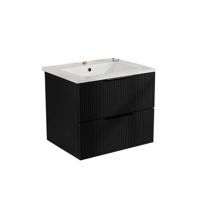 Modern Wall Mounted Floating Bathroom Vanity With Sink And Drawers