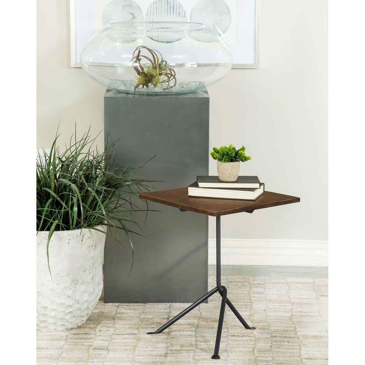 Accent Table With Tripod Legs - Brown