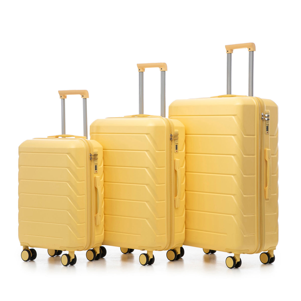 3 Pieces Set 20" / 24" / 28" Spinner Wheel Luggage With Combination Lock