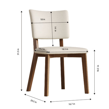 Dining Chair (Set of 2) - White / Deep Walnut