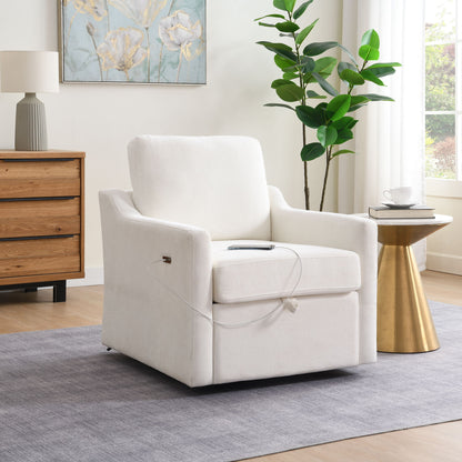 Swivel Arm Chair With Soft, Comfy Accent Chair For Living Room