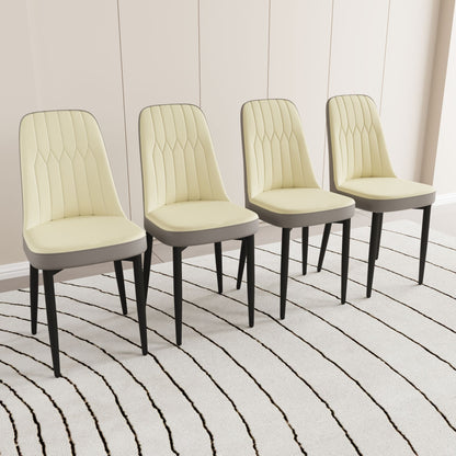 Modern Dining Chair With Cushions And Metal Legs