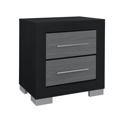 Elsa - 2 Toned Nightstand With Bar Handle And Spacious Drawers