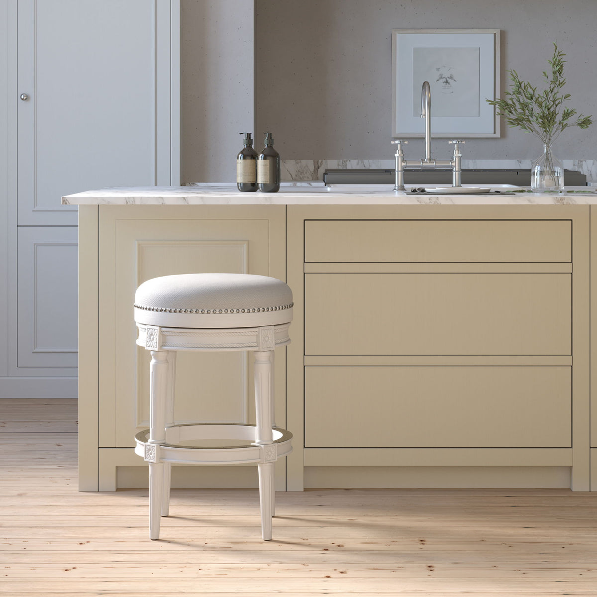 Rustic Elegance Backless Swivel Stool