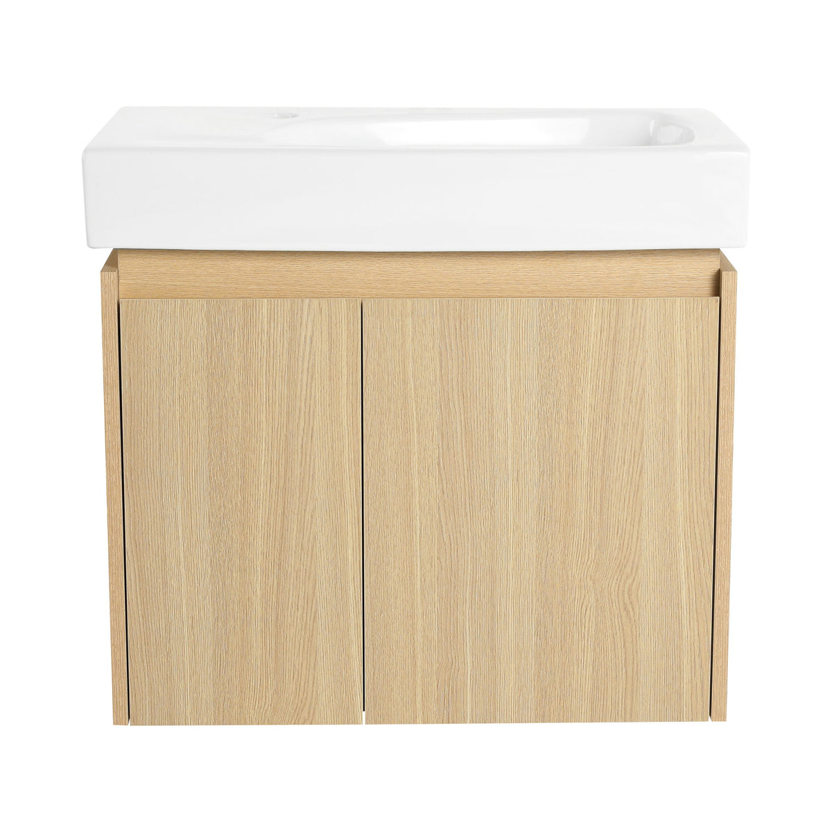 Modern Bathroom Vanity With Ceramic Basin, Wall Mounted Floating Sink Combo, Storage Cabinet