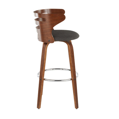 Cosini - Mid-Century Modern Barstool With Swivel (Set of 2) - Charcoal