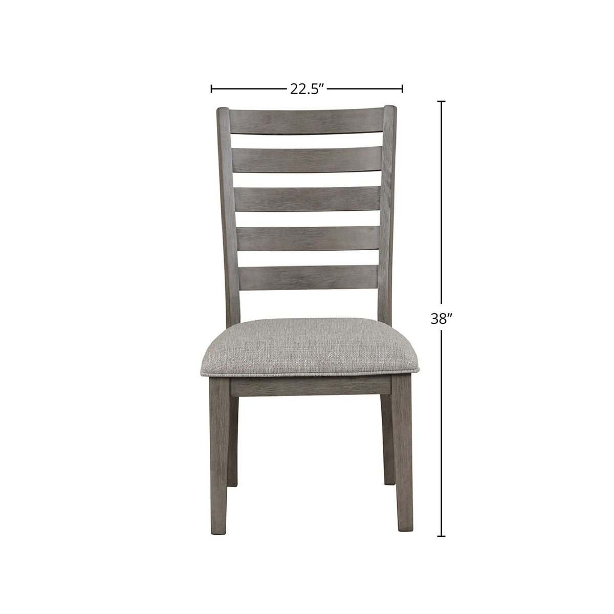 Side Dining Chair With Ladder Back (Set of 2) - Gray