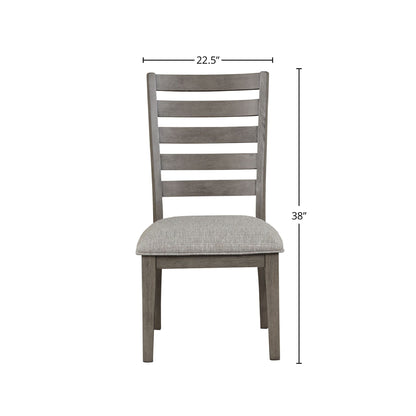 Side Dining Chair With Ladder Back (Set of 2) - Gray