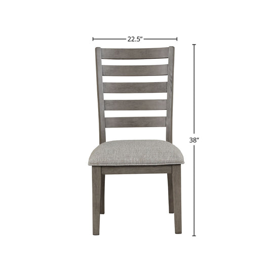 Side Dining Chair With Ladder Back (Set of 2) - Gray
