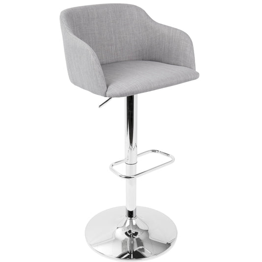 Daniella - Contemporary Adjustable Barstool With Swivel - Gray