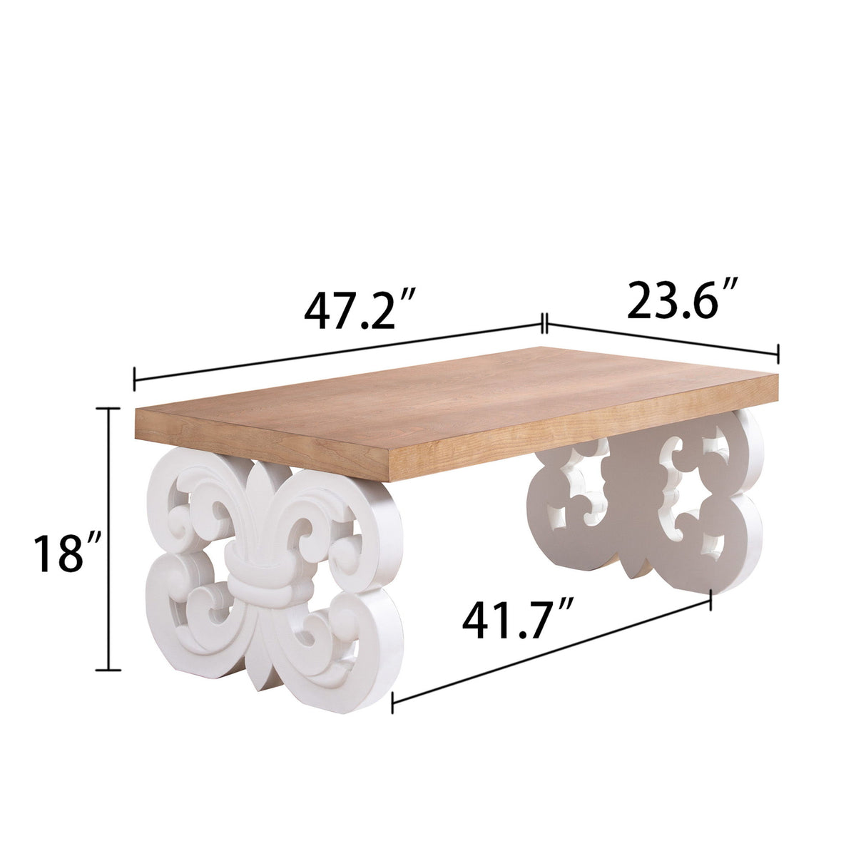 Ornate Scroll Base Coffee Table