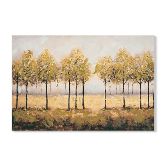 Wall Art Decor Canvas Print Autumn Embellishments Plant Forest Abstract Tree - Tan Leaves