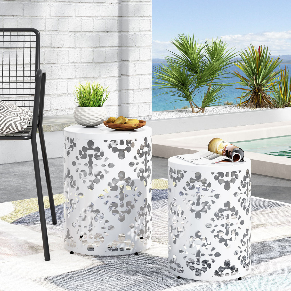 Outdoor Metal Modern Design End Table