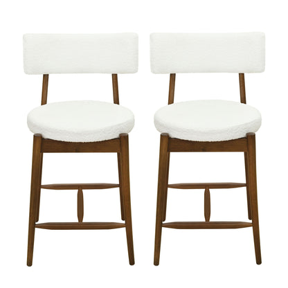 Counter Stool (Set of 2) - Walnut Beige